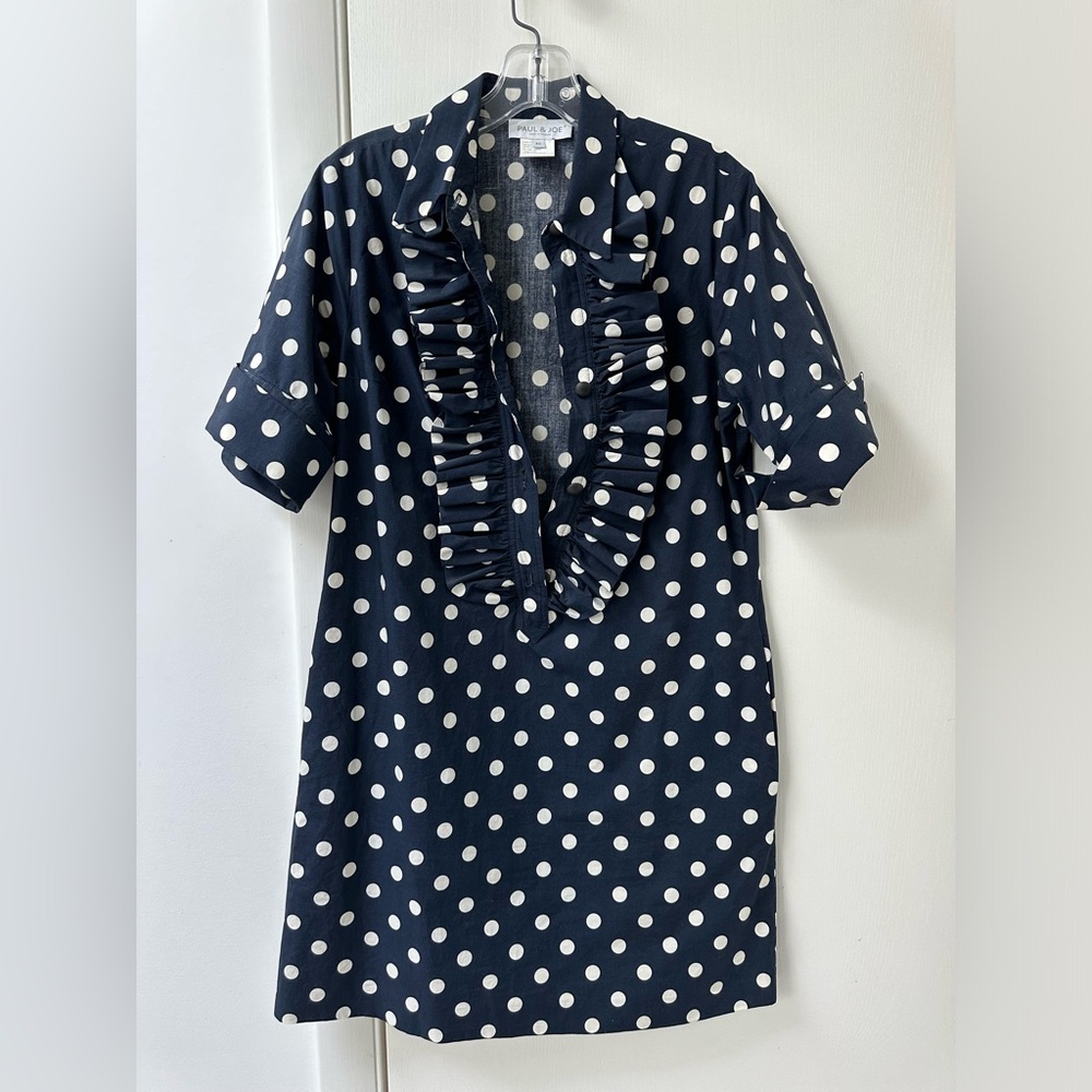 Paul & Joe mini shirt dress with ruffles size 40 European